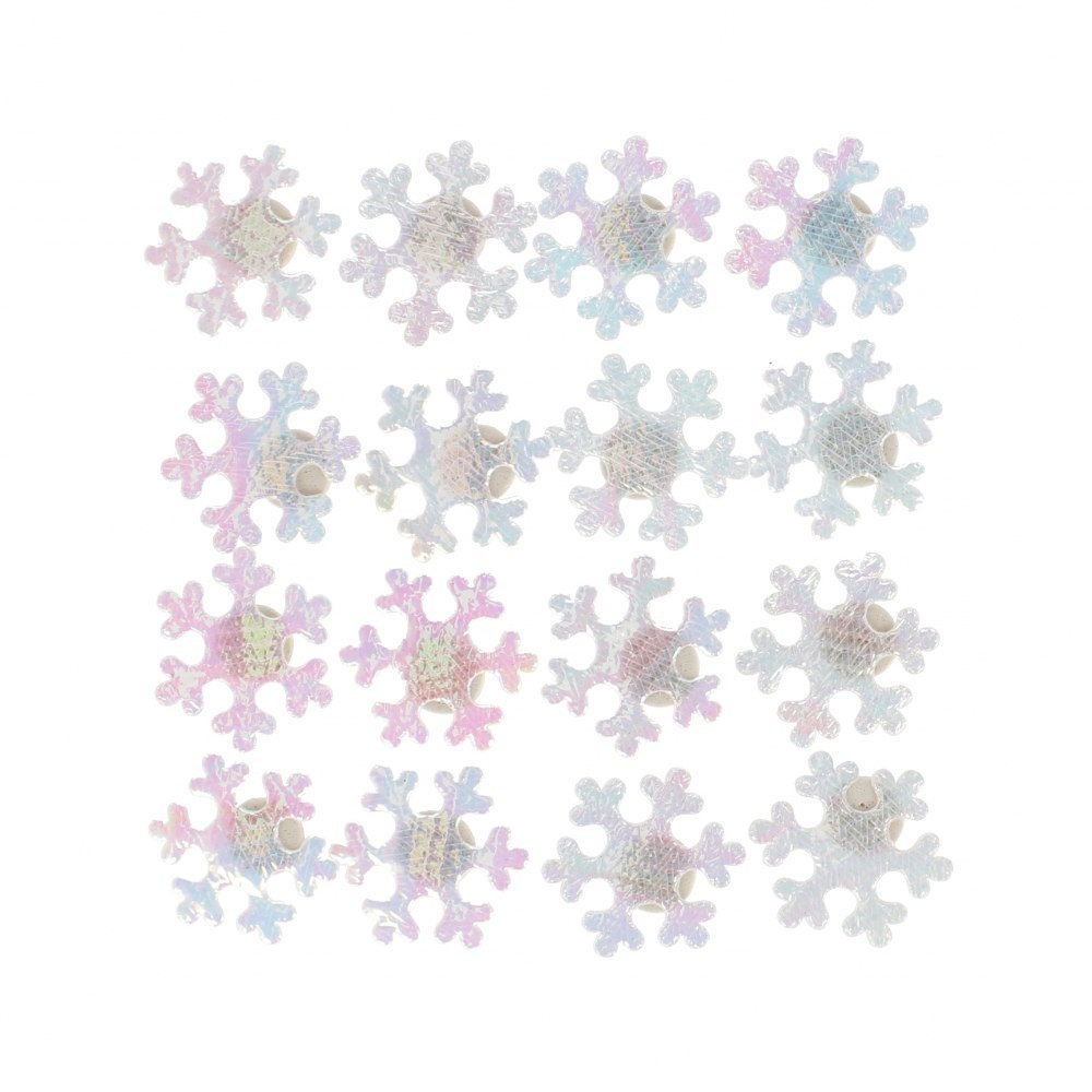 DECORATIVE SELF-ADHESIVE MATERIAL DECORATION SNOWFLAKES PACK OF 16 PCS. CRAFT WITH FUN 501457 CRAFT WITH FUN